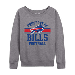 Buffalo Bills NFL Womens Plus Size Property of Lightweight Crew Neck - Sport Gray