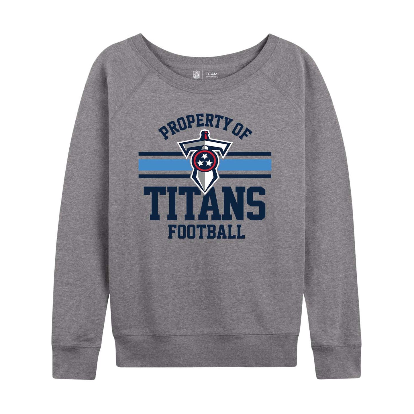 Tennessee Titans NFL Womens Plus Size Property of Lightweight Crew Neck - Sport Gray