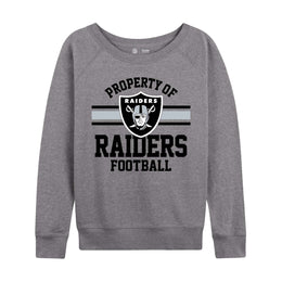 Las Vegas Raiders NFL Womens Plus Size Property of Lightweight Crew Neck - Sport Gray