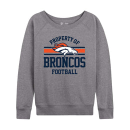 Denver Broncos NFL Womens Plus Size Property of Lightweight Crew Neck - Sport Gray