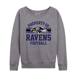 Baltimore Ravens NFL Womens Plus Size Property of Lightweight Crew Neck - Sport Gray