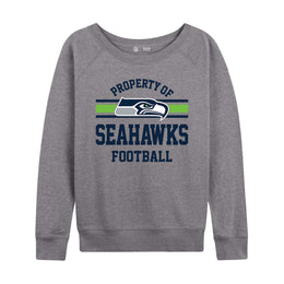 Seattle Seahawks NFL Womens Plus Size Property of Lightweight Crew Neck - Sport Gray