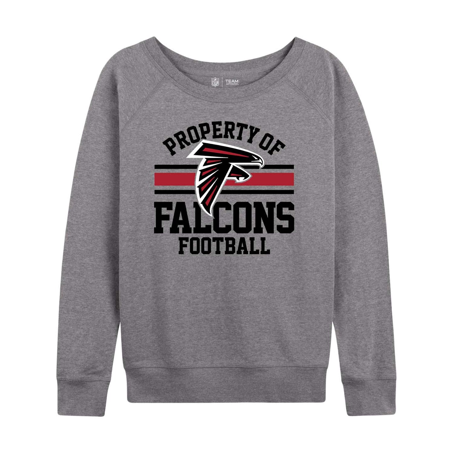 Atlanta Falcons NFL Womens Plus Size Property of Lightweight Crew Neck - Sport Gray