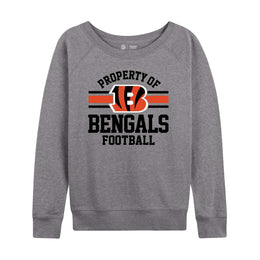 Cincinnati Bengals NFL Womens Plus Size Property of Lightweight Crew Neck - Sport Gray