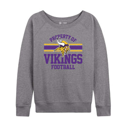 Minnesota Vikings NFL Womens Plus Size Property of Lightweight Crew Neck - Sport Gray