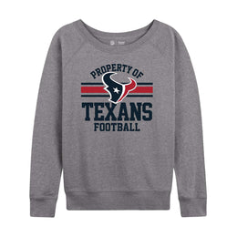 Houston Texans NFL Womens Plus Size Property of Lightweight Crew Neck - Sport Gray