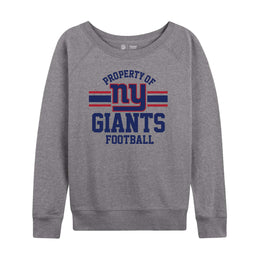 New York Giants NFL Womens Plus Size Property of Lightweight Crew Neck - Sport Gray