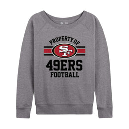 San Francisco 49ers NFL Womens Plus Size Property of Lightweight Crew Neck - Sport Gray