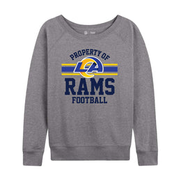Los Angeles Rams NFL Womens Plus Size Property of Lightweight Crew Neck - Sport Gray