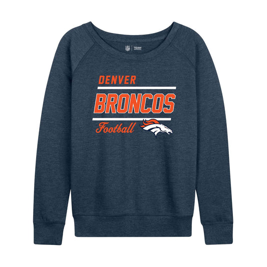 Denver Broncos Women's Gameday Crewneck Sweatshirt Long Sleeve - Navy