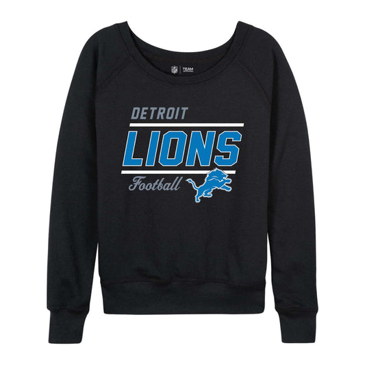 Detroit Lions Women's Gameday Crewneck Sweatshirt Long Sleeve - Black