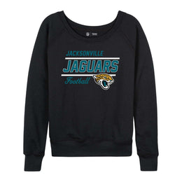 Jacksonville Jaguars NFL Womens Gameday French Terry Slouchy Top- Raglan Sleeves - Black