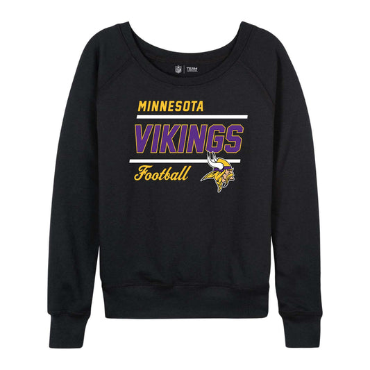Minnesota Vikings Women's Gameday Crewneck Sweatshirt Long Sleeve - Black