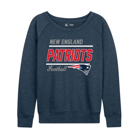 New England Patriots Women's Gameday Crewneck Sweatshirt Long Sleeve - Navy
