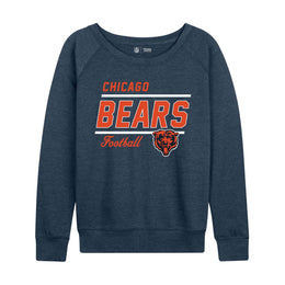 Chicago Bears NFL Womens Gameday French Terry Slouchy Top- Raglan Sleeves - Navy