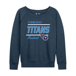 Tennessee Titans NFL Womens Gameday French Terry Slouchy Top- Raglan Sleeves - Navy