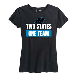 Carolina Panthers NFL Womens Team Slogan Short Sleeve Tshirt - Black