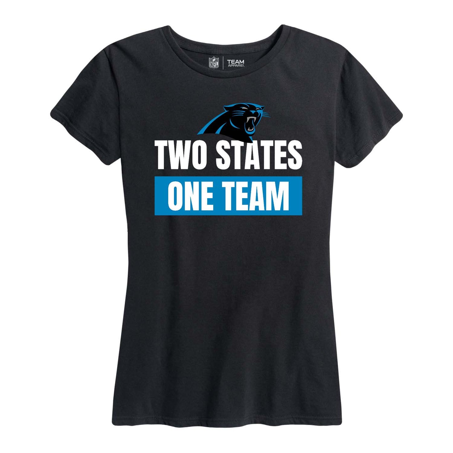 Carolina Panthers NFL Womens Team Slogan Short Sleeve Tshirt - Black
