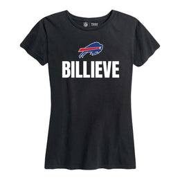 Buffalo Bills NFL Womens Team Slogan Short Sleeve Tshirt - Black