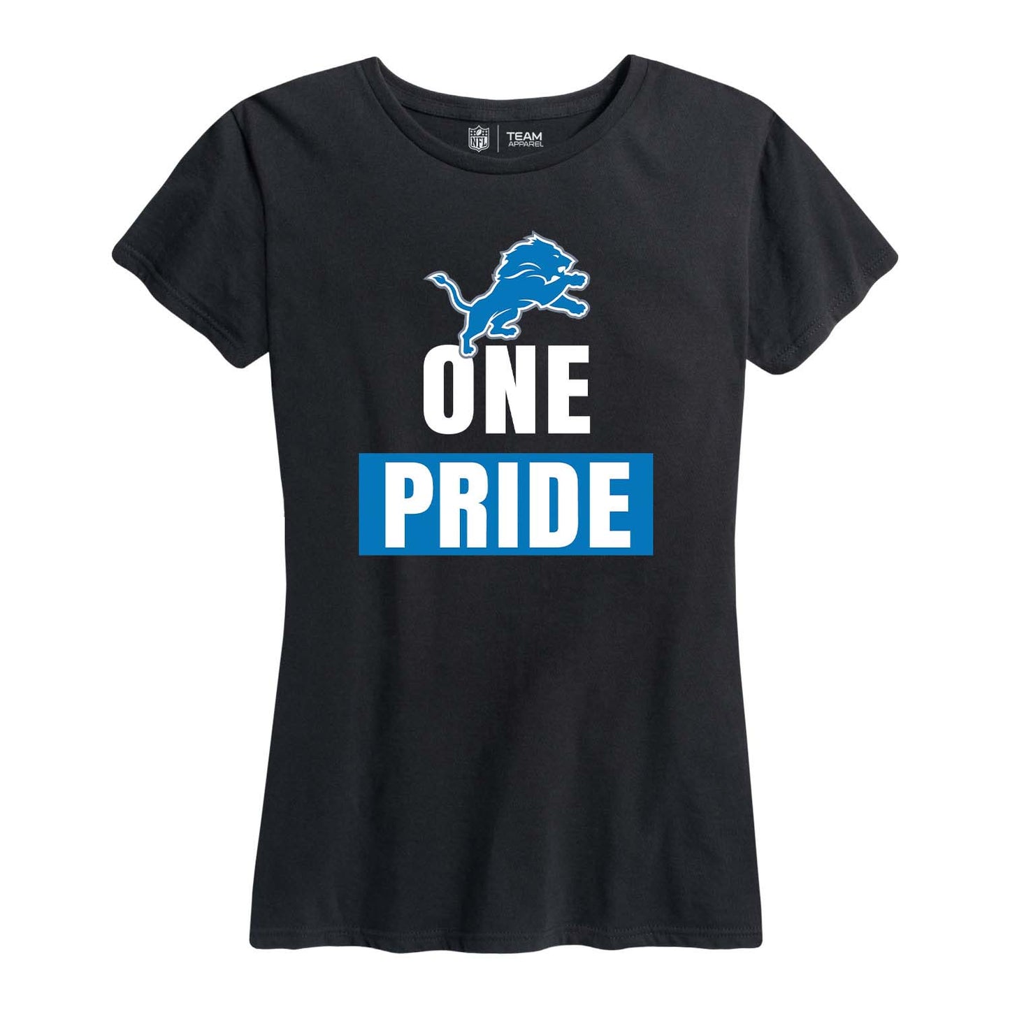 Detroit Lions NFL Womens Team Slogan Short Sleeve Tshirt - Black