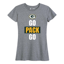 Green Bay Packers NFL Womens Team Slogan Short Sleeve Tshirt - Sport Gray