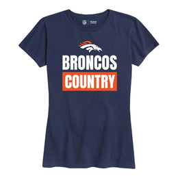 Denver Broncos NFL Womens Team Slogan Short Sleeve Tshirt - Navy