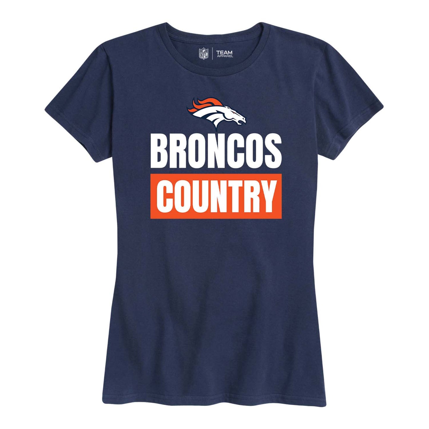 Denver Broncos NFL Womens Team Slogan Short Sleeve Tshirt - Navy