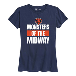 Chicago Bears NFL Womens Team Slogan Short Sleeve Tshirt - Navy