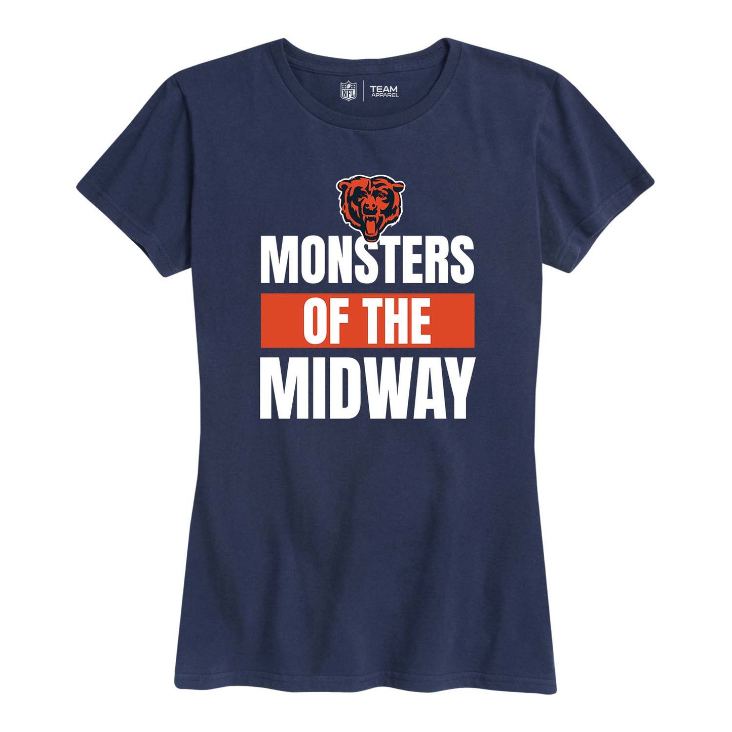 Chicago Bears NFL Womens Team Slogan Short Sleeve Tshirt - Navy