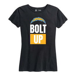 Los Angeles Chargers NFL Womens Team Slogan Short Sleeve Tshirt - Black