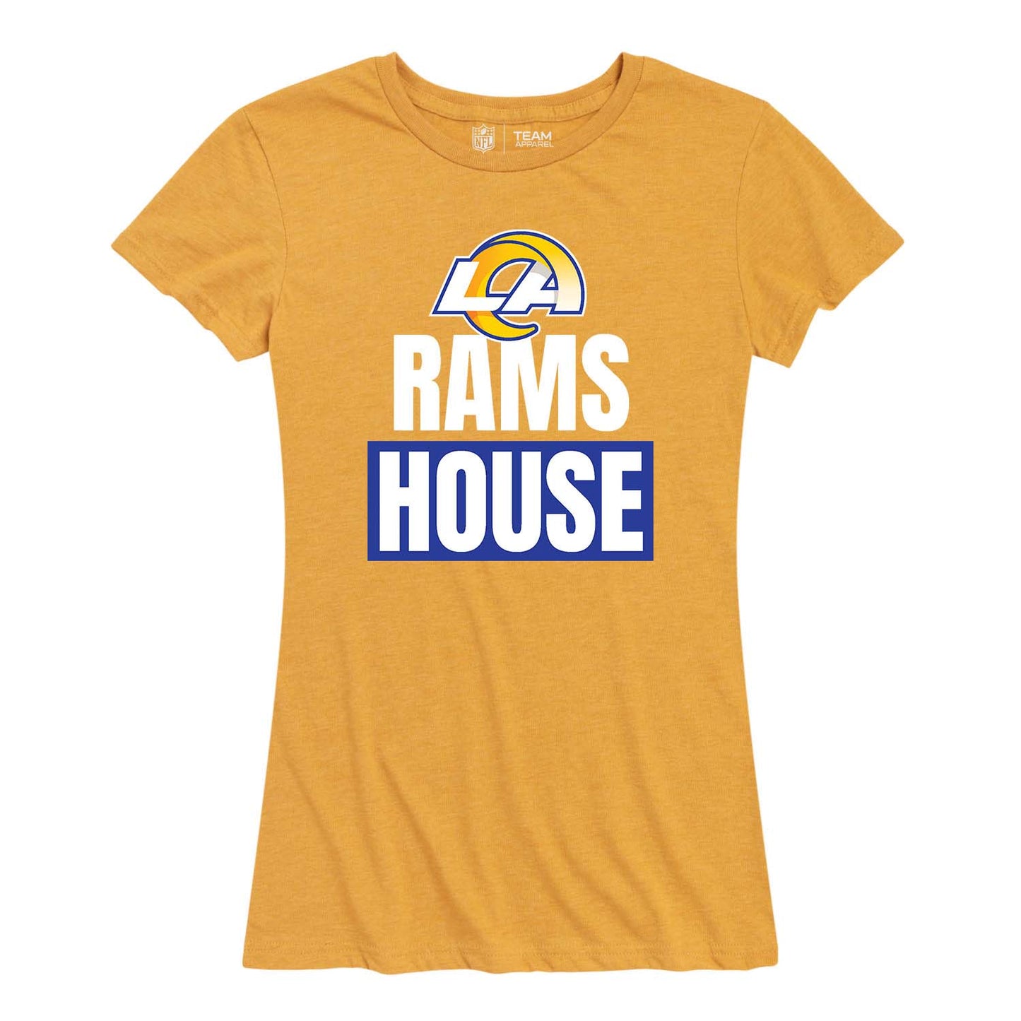 Los Angeles Rams NFL Womens Team Slogan Short Sleeve Tshirt - Gold
