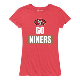 San Francisco 49ers NFL Womens Team Slogan Short Sleeve Tshirt - Red
