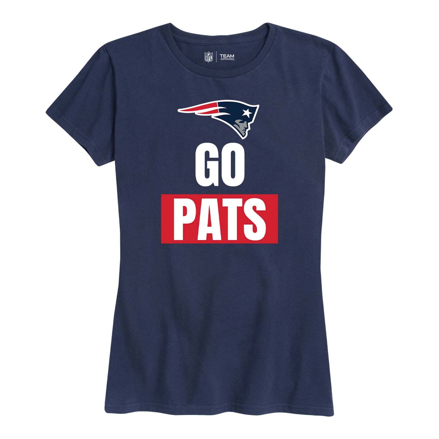 New England Patriots NFL Womens Team Slogan Short Sleeve Tshirt - Navy