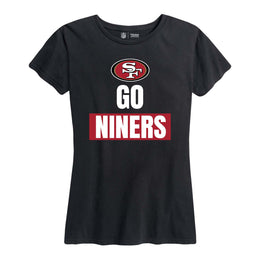 San Francisco 49ers NFL Womens Team Slogan Short Sleeve Tshirt - Black