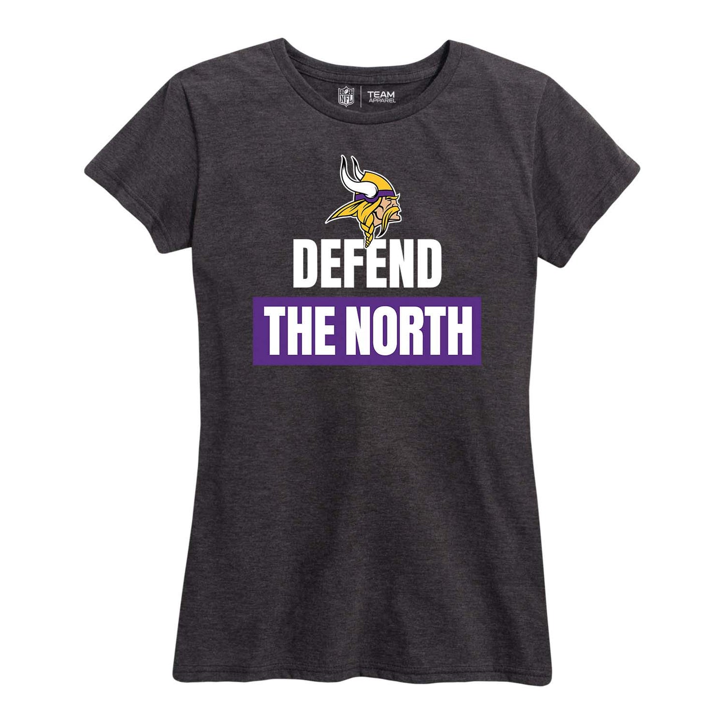 Minnesota Vikings NFL Womens Team Slogan Short Sleeve Tshirt - Charcoal