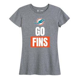 Miami Dolphins NFL Womens Plus Size Team Slogan Short Sleeve T-Shirt - Sport Gray