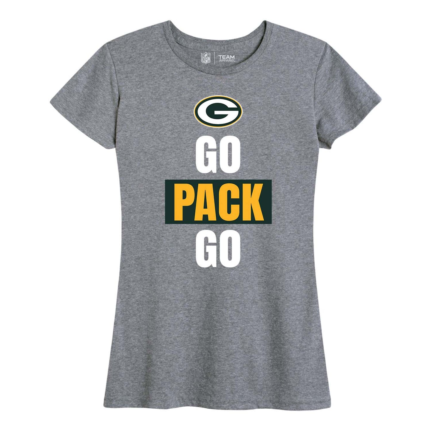 Green Bay Packers NFL Womens Plus Size Team Slogan Short Sleeve T-Shirt - Sport Gray