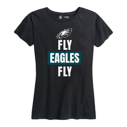Philadelphia Eagles NFL Womens Plus Size Team Slogan Short Sleeve T-Shirt - Black