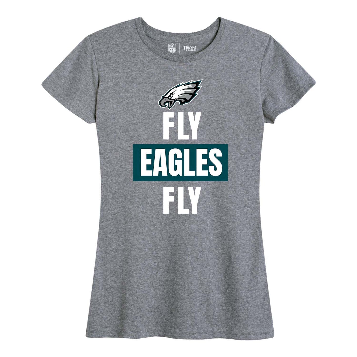 Philadelphia Eagles NFL Womens Plus Size Team Slogan Short Sleeve T-Shirt - Sport Gray