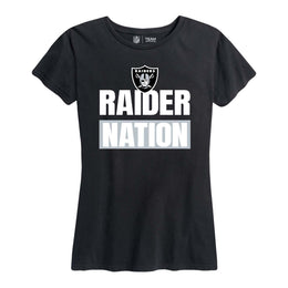 Las Vegas Raiders NFL Womens Plus Size Team Slogan Short Sleeve T-Shirt - Black