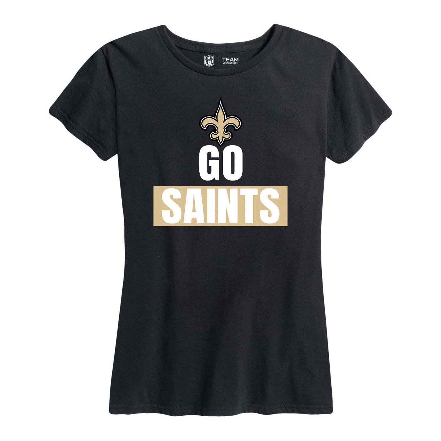 New Orleans Saints NFL Womens Plus Size Team Slogan Short Sleeve T-Shirt - Black
