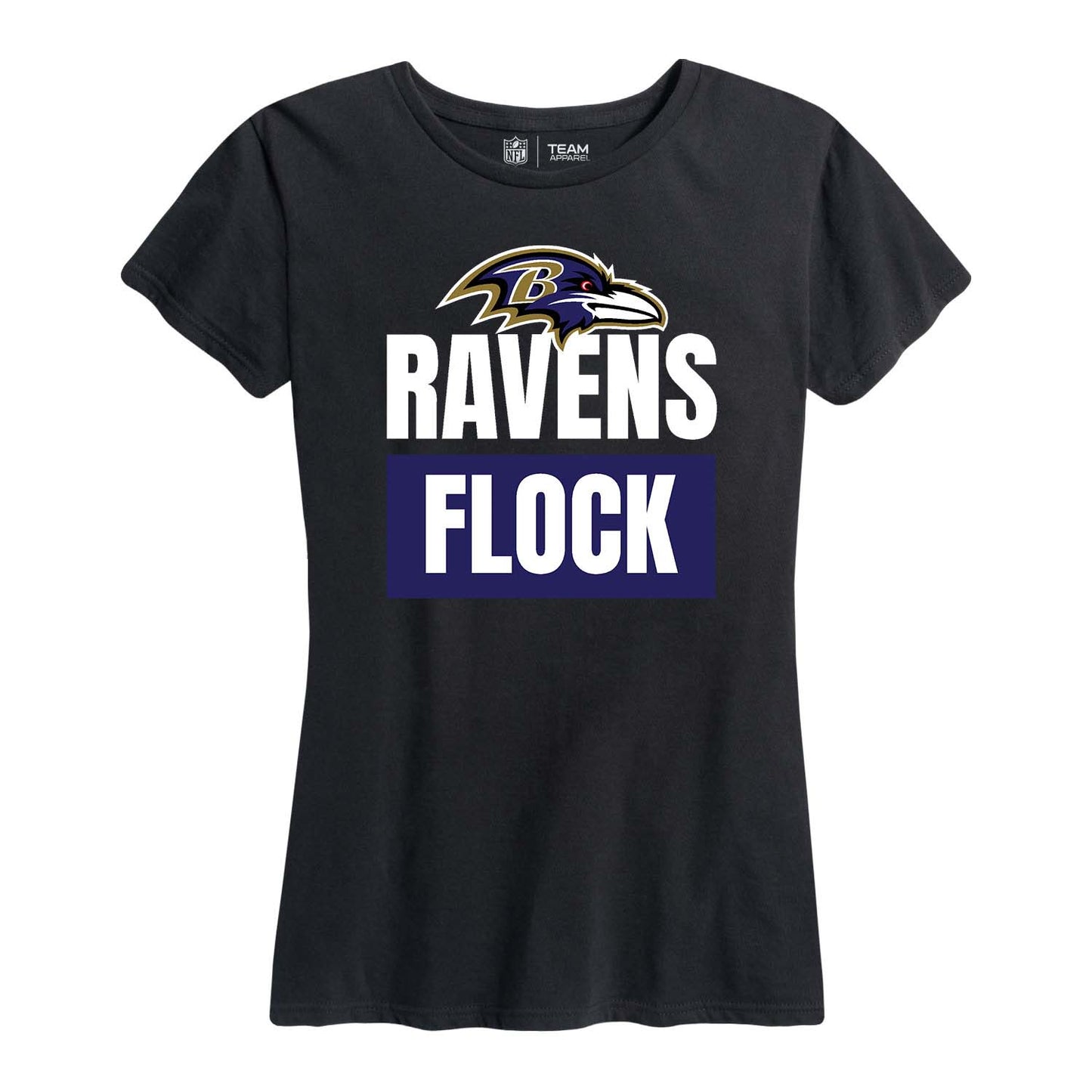 Baltimore Ravens NFL Womens Plus Size Team Slogan Short Sleeve T-Shirt - Black