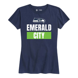 Seattle Seahawks NFL Womens Plus Size Team Slogan Short Sleeve T-Shirt - Navy