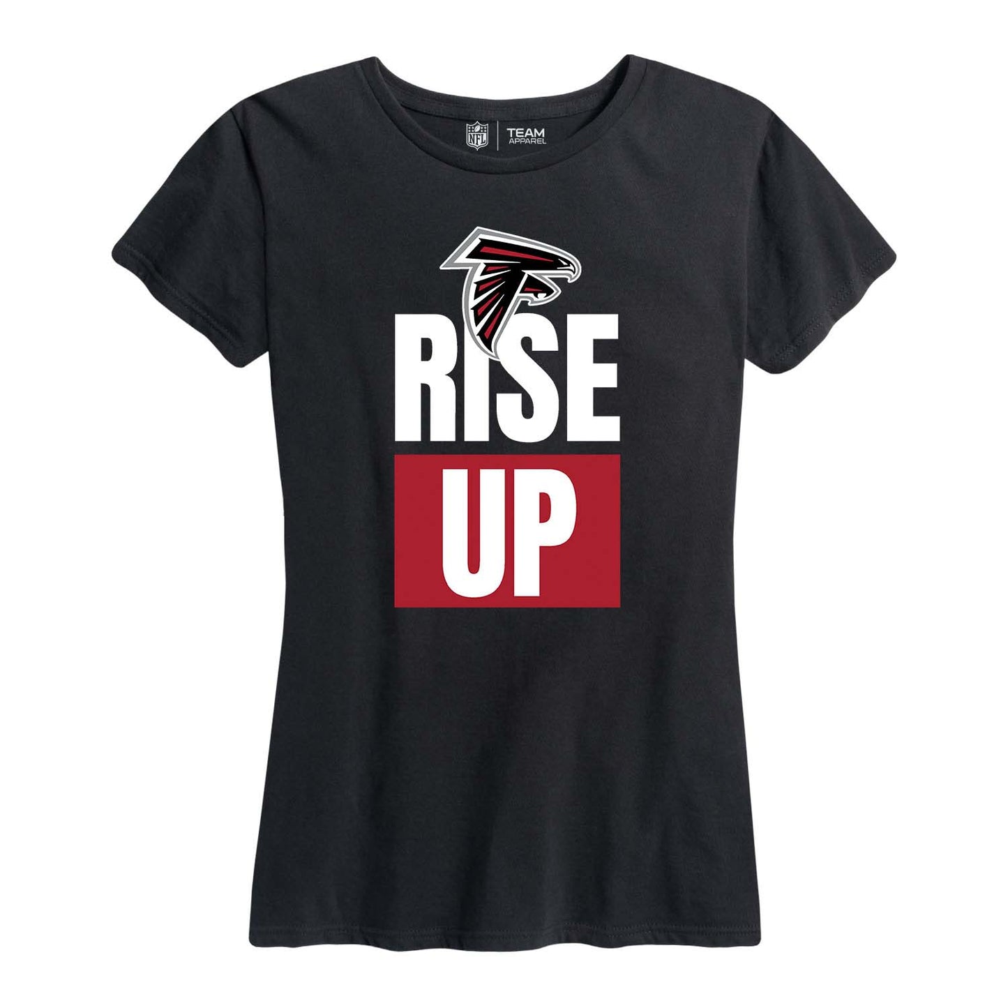 Atlanta Falcons NFL Womens Plus Size Team Slogan Short Sleeve T-Shirt - Black