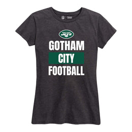 New York Jets NFL Womens Plus Size Team Slogan Short Sleeve T-Shirt - Charcoal