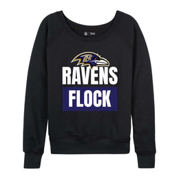 Baltimore Ravens NFL Womens Team Slogan Crew Neck - Black