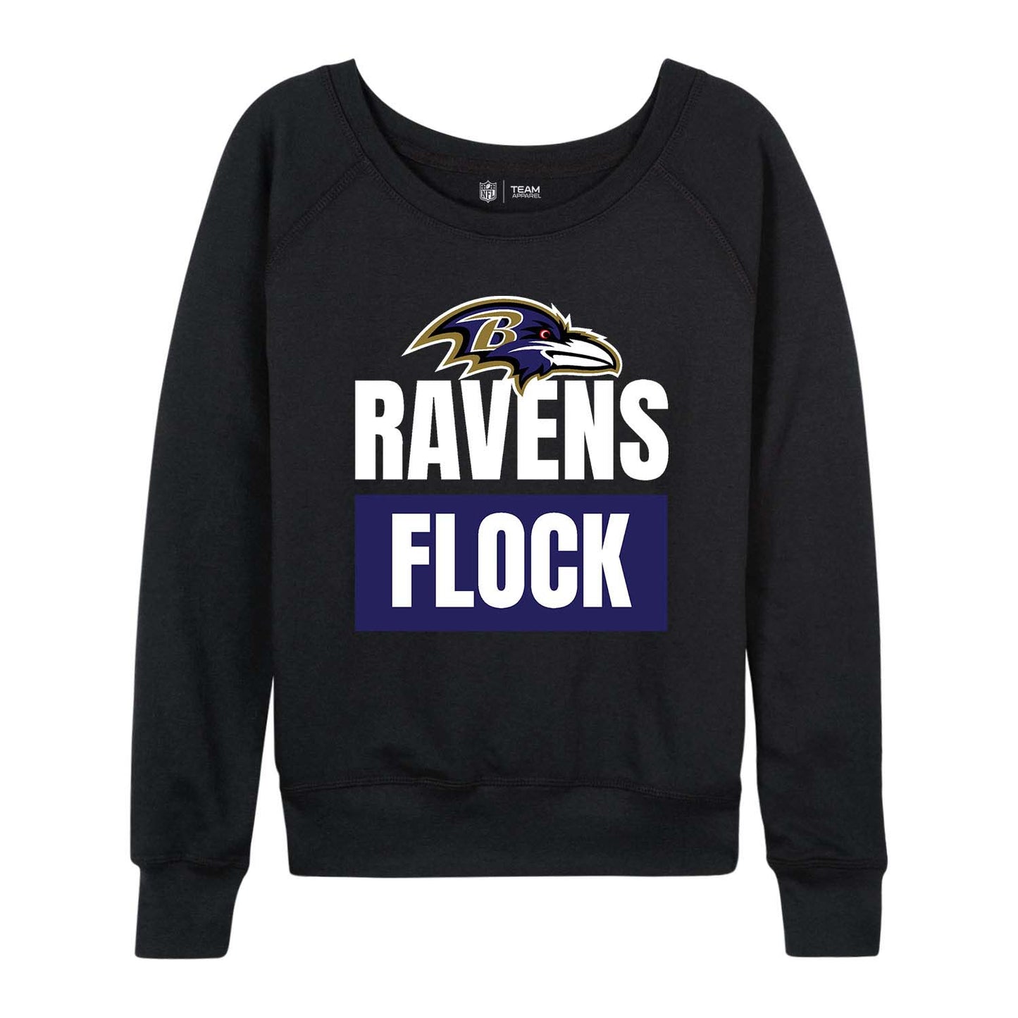Baltimore Ravens NFL Womens Team Slogan Crew Neck - Black