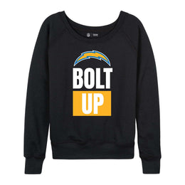 Los Angeles Chargers NFL Womens Team Slogan Crew Neck - Black