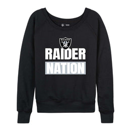 Las Vegas Raiders NFL Womens Team Slogan Crew Neck - Black