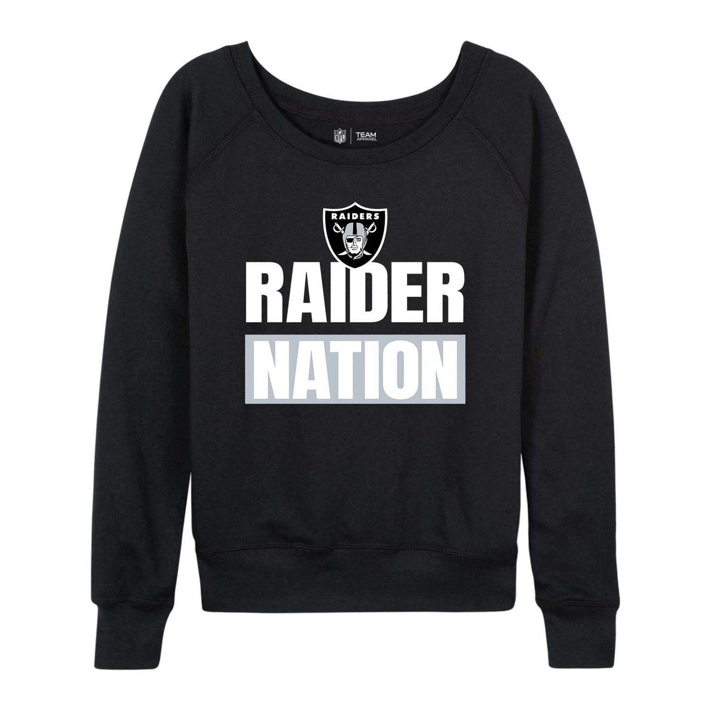 Las Vegas Raiders NFL Womens Team Slogan Crew Neck - Black